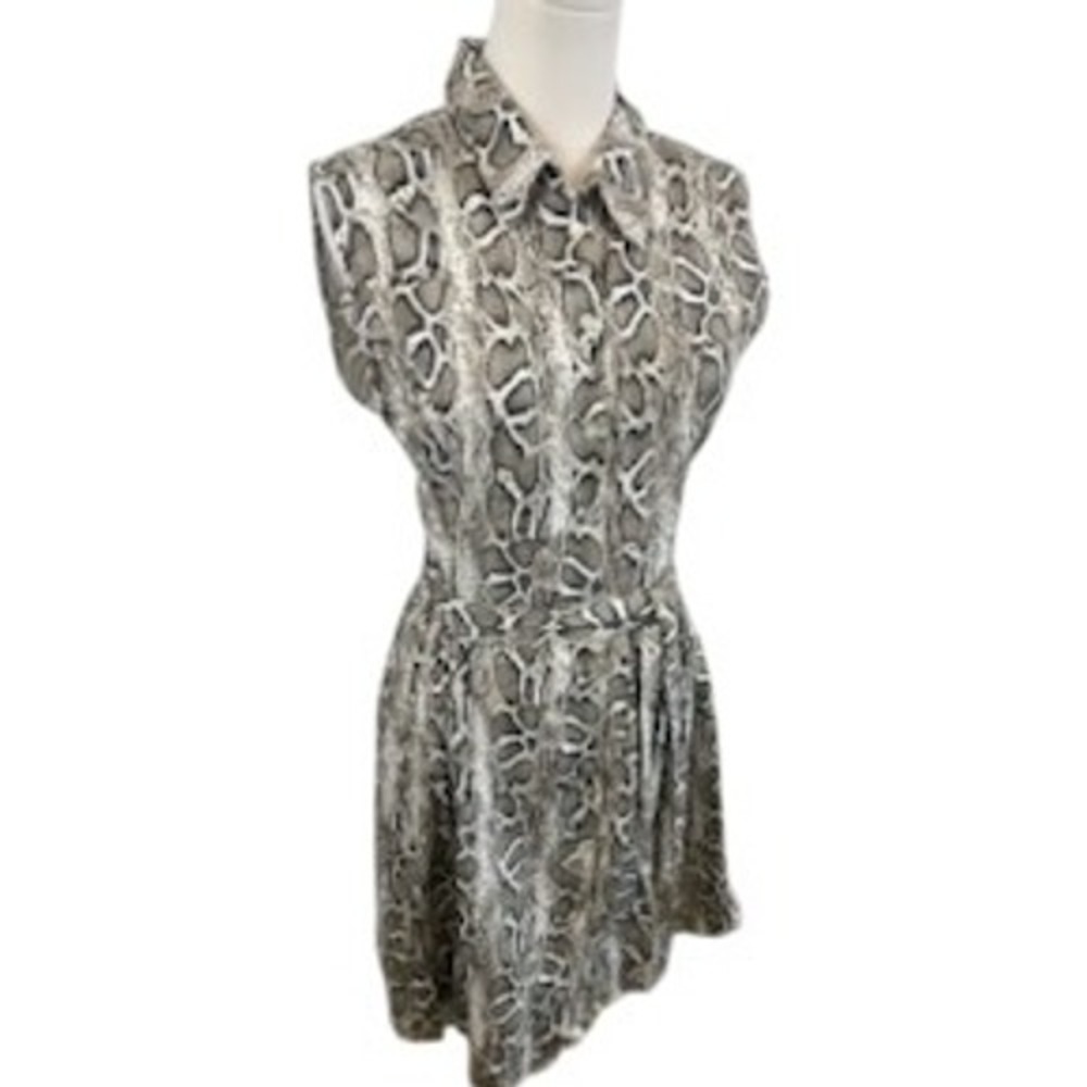 Laura Bianchi Python 100% Linen Dress Sleeveless Made in Italy Size‎ Medium